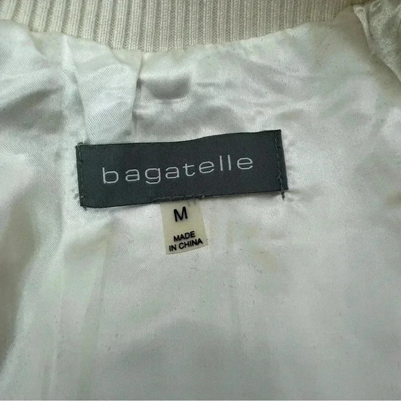 Bagatelle‎ Genuine Rabbit Fur Bomber Jacket Sz M Ivory - Picture 11 of 16